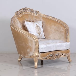 Living Room  Champagne, Off-White, Copper European Furniture image