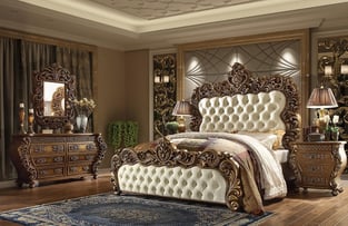 Golden Brown Homey Design   HD-8011 CK BED Bedroom interior