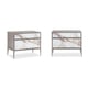 Agate Pattern Finish & Frame in Brushed Nickel Nightstand Set 2Pcs A REAL GEM by Caracole 