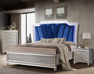 Bedroom  Silver, Blue Cosmos Furniture image