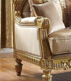 Gold Finish, Metallic Homey Design  HD-2659-2PC Living Room interior