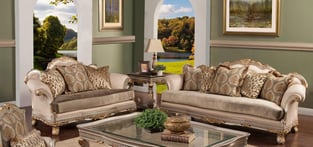 Buy Gold, Silver, Light Gray Benneti Living Room 