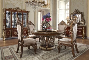 Dining Room  Gold, Dark Brown Homey Design  image