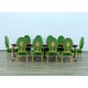 Luxury Rosewood & Emerald LUXOR Dining Table Set 9 Pcs EUROPEAN FURNITURE