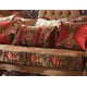 Dark Oak & Floral Chenille Sofa Set 4Pcs  Traditional Homey Design HD-39 