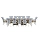 Valentina Beige Oval Dining Set 11Pcs w/ Beige Gold Chairs EUROPEAN FURNITURE