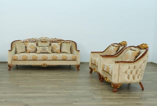 Buy Brown, Gold European Furniture Living Room 