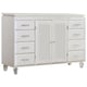 Off-White Finish Wood King Bedroom Set 6Pcs w/Chest Contemporary Cosmos Furniture Chanel