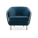 Prussian Blue Velvet Finish Accent Chairs Set 2Pcs HOUR TIME by Caracole 