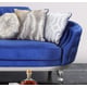 Silver finish Wood Blue Velvet Sofa Set 2Pcs Transitional Cosmos Furniture Skylar