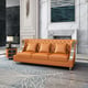 Glam Cognac Italian Leather MAYFAIR Sofa Set 2Pcs EUROPEAN FURNITURE Modern