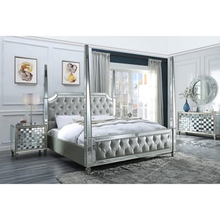 Bedroom  Silver, Mirrored Homey Design  photo