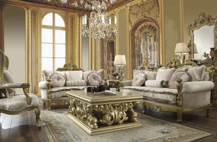 Gold Finish, Metallic Homey Design  HD-S105 Living Room interior