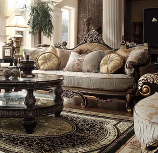 Living Room  Gold, Black Homey Design  image