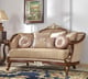 Mahoghany & Beige Finish Sofa Set 2Pcs Traditional Homey Design HD-8320