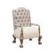 Luxury Silk Chenille Silver Gold Crystal Tufted Accent Chair Benetti's Arianna