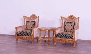 Gold, Black European Furniture 31052-C-Set-2 Living Room interior