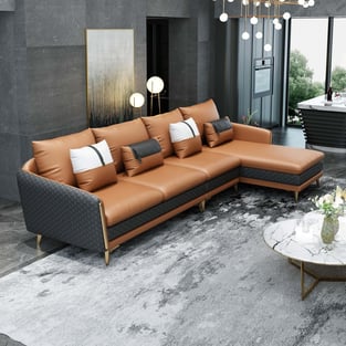 Living Room  Camel, Dark Grey European Furniture image