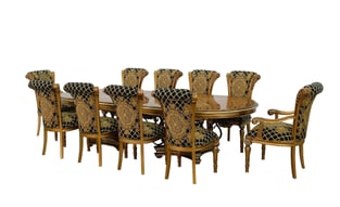 Order Bronze, Gold, Black, Ebony European Furniture 51955-DT-11PC-Black Dining Room now