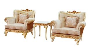 Gold, Sand, Off-White European Furniture 40015-Set-3 Living Room interior