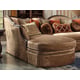 Homey Design HD-1626 Walnut Finish Living Room Sectional Sofa Carved Wood