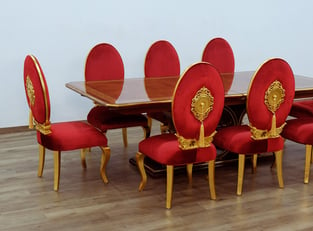 Dining Room  Gold, Red, Ebony European Furniture photo