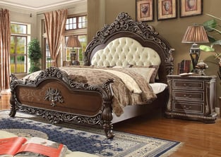 Bedroom  Cream, Cherry Finish Homey Design  image