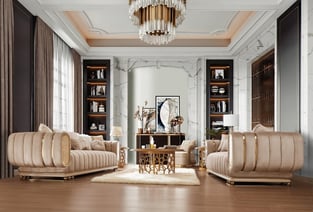 Living Room  Gold, Cream Homey Design  image