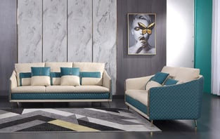 Living Room  Blue, Off-White European Furniture photo