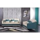 Italian Leather Off White & Blue Sofa Set 2Pcs ICARO EUROPEAN FURNITURE Modern