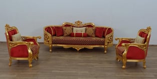 Buy Gold, Antique, Red European Furniture Living Room 