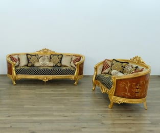 Buy Mahogany, Beige, Gold, Antique, Black, Ebony European Furniture Living Room 