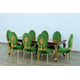 Luxury Rosewood & Emerald LUXOR Dining Table Set 9 Pcs EUROPEAN FURNITURE