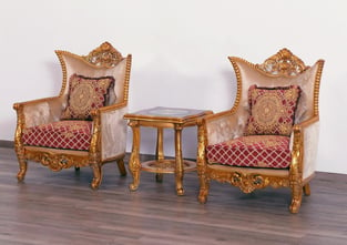 Living Room  Gold, Red European Furniture photo