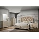 Champagne Finish Wood Queen Bed Transitional Cosmos Furniture Faisal