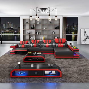 Living Room  Red, Black European Furniture photo