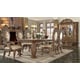 Met Ant Gold & Perfect Brown Dining Set 8Pcs Traditional Homey Design HD-8018