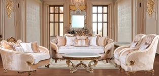 Living Room  Beige, Gold, Antique European Furniture photo