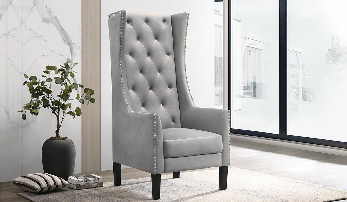 Charcoal grey velvet online chair