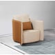 Luxury Italian Leather Beige & Orange Sofa Set 5Pcs MAKASSAR EUROPEAN FURNITURE 