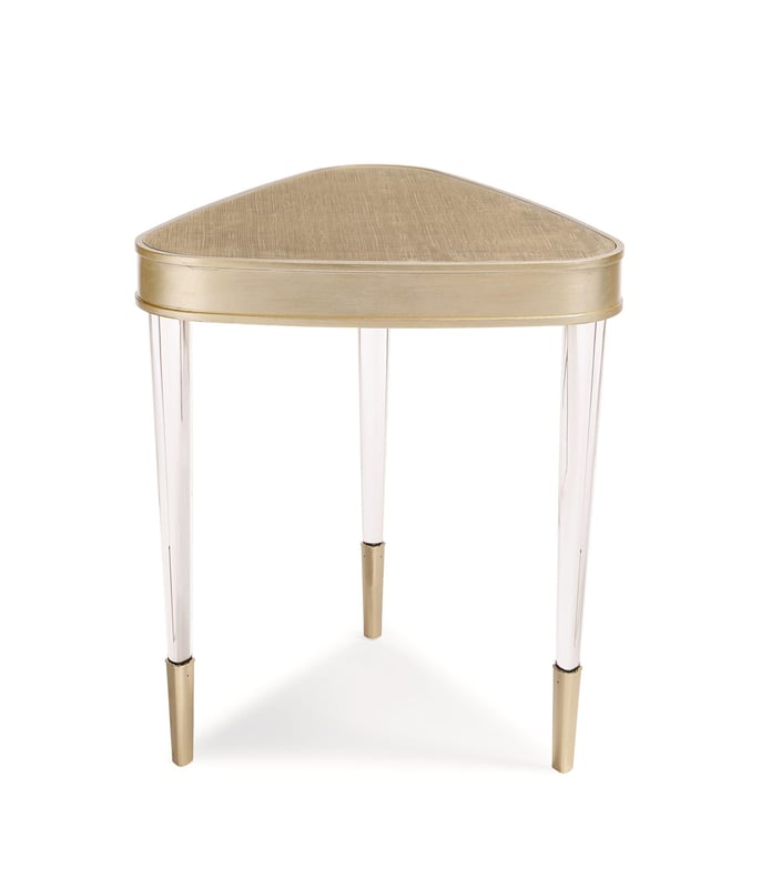 Metal Frame In Whisper of Gold End Table BETWEEN YOU AND ME by Caracole 