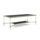 Charred Bark & Whisper of Gold Finish Coffee Table Set 2Pcs CHECK MATE by Caracole 