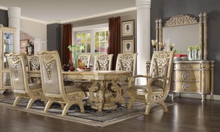 Dining Room  Silver, Ivory, Warm Gray Homey Design  image