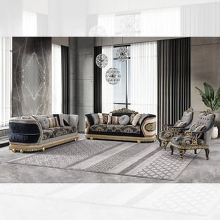 Living Room  Gold, Black Homey Design  image