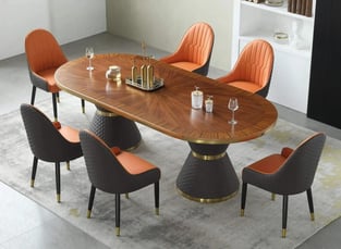 Dining Room  Gold, Chocolate, Orange European Furniture photo