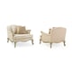 Dressy Ivory & Gold Palette Traditional Accent Chair Set 2Pcs SAVOIR FAIRE by Caracole 