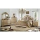 Gold Finish Wood King Panel Bedroom Set 3Pcs Traditional Cosmos Furniture Miranda