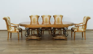 Order Bronze, Gold, Pearl, Ebony European Furniture 51955-DT-9PC-Gold Dining Room now