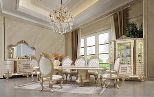 Buy White, Gold Homey Design  Dining Room 