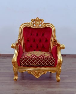 Buy Gold, Antique, Red European Furniture Living Room 